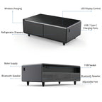 ACCOER 51in Smart Coffee Table with Built in Fridge, Living Room Table Bluetooth Sound and Wireless Charging, Type-C & USB Interface, Temperature Control, Modern Center Table with LED