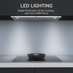 Hermitlux 30 inch Built-in/Insert Range Hood, 600 CFM 3 Speed Vent Hood, Ducted/Ductless Convertible, Stainless Steel with Bright LED Light, Baffle Filters and Charcoal Filters