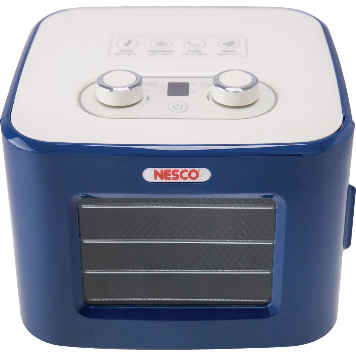 Сушарка для харчових продуктів NESCO FD-41B Snackmaster Jr для в'яленої яловичини, фруктів, трав та снеків, 4 лотки, синій