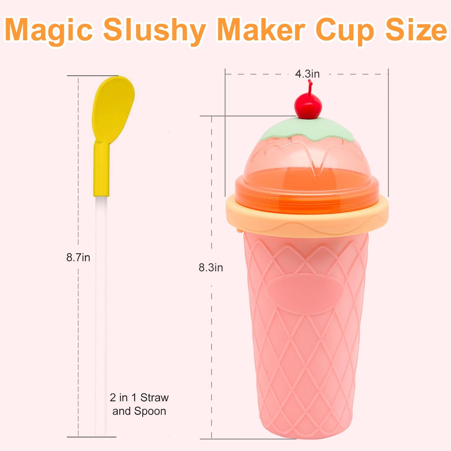 Slushie Maker - DIY Magic Quick Frozen Smoothies Cup for Homemade Milk Shake Ice Cream Maker, Portable Cooling Cup, Double Layer Squeeze Slushy Maker, Birthday Gifts for Kids, Friends, Family