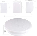 Cake Decorating Turntable,Cake Decorating Supplies with Decorating Comb/Icing Smoother(3pcs),2 Icing Spatula with Sided & Angled …