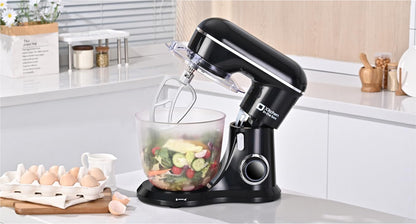 Kitchen in the box Stand Mixer, 4.5QT+5QT Two bowls Electric Food Mixer, 10 Speeds Kitchen Mixer for Daily Use with Egg Whisk,Dough Hook,Flat Beater (Black)