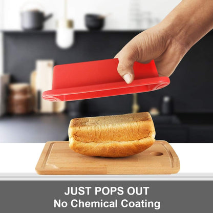 SILIVO 4 Pack Mini Loaf Pans - Nonstick Silicone Bread Baking Pans for Small Loaf and Meatloaf - 5.7x2.5x2.2 Inch