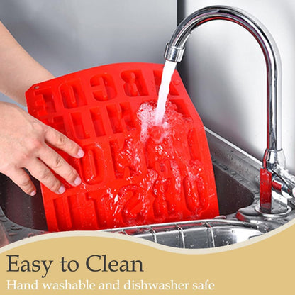 Silicone Letter Cake Mold BPA Free, Non-Stick Chocolate Mold Soft and Easy to Release, Decorating Silicone Red Mold Cake Baking Utensils Good Toughness DIY Ice Tray Kitchen Cake Pans