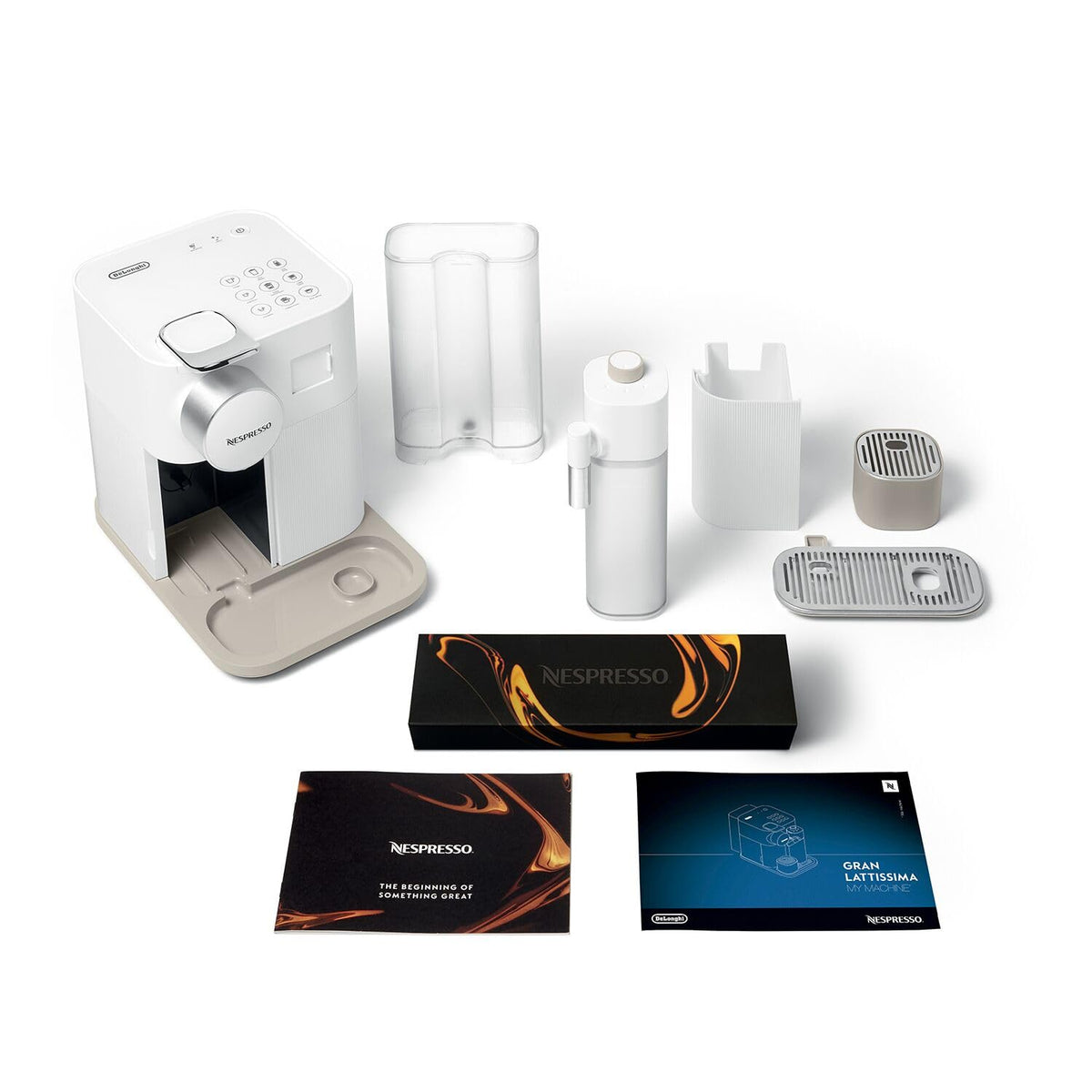 Еспресо-машина Nespresso Gran Lattissima Original з піноутворювачем від De'Longhi, колір Fresh White