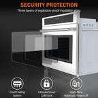 Piekarnik ścienny 30 cali, kuchenka elektryczna, 4,8 stopy sześcienne, wbudowany piekarnik konwekcyjny z funkcją grillowania, blokadą bezpieczeństwa, wyświetlaczem LED, sterowaniem dotykowym, timerem, 3800 W, srebrny