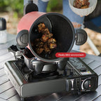 Automatic Cooking Machine 360° Rotatable Stir Fry Machine Multifunctional Stir Fry Pot for Home Outdoor Camping Travel Cooking (BLACK)