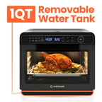 Nutricook Steamami 11 w 1 konwekcyjno-powietrzny frytkownica, 25QT piekarnik blatowy do pieczenia, pieczenia, gotowania na parze, suszenia, pizzy - piekarnik konwekcyjny z akcesoriami do zdrowego gotowania ze stali nierdzewnej