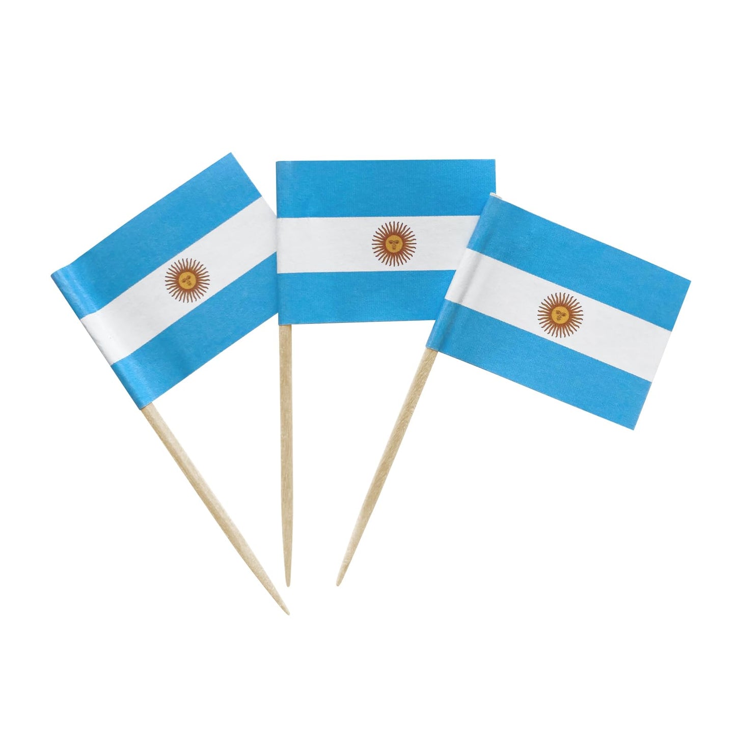 100 Pack USA American Flag US Toothpick Flags, Cocktail Picks Mini Stick Cupcake Toppers Country Picks Party Decoration Celebration Cocktail Food Bar Cake Flags (American)