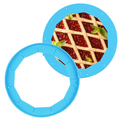 Silicone Pie Crust Shield, Adjustable Bake Crust Protector, Heavy Duty Pie Crust Edge Shield Cover Pie Ring for Crust Pie Saver, Pie Crust Kit for Baking Pie Pizza Fits 8-10.5” Pie Pans