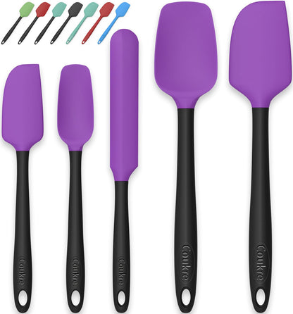 Coukre Silicone Spatula Set of 5,High Temperature Resistant, Food Grade Silicone, Dishwasher Safe, for Baking, Cooking (Aqua Green)