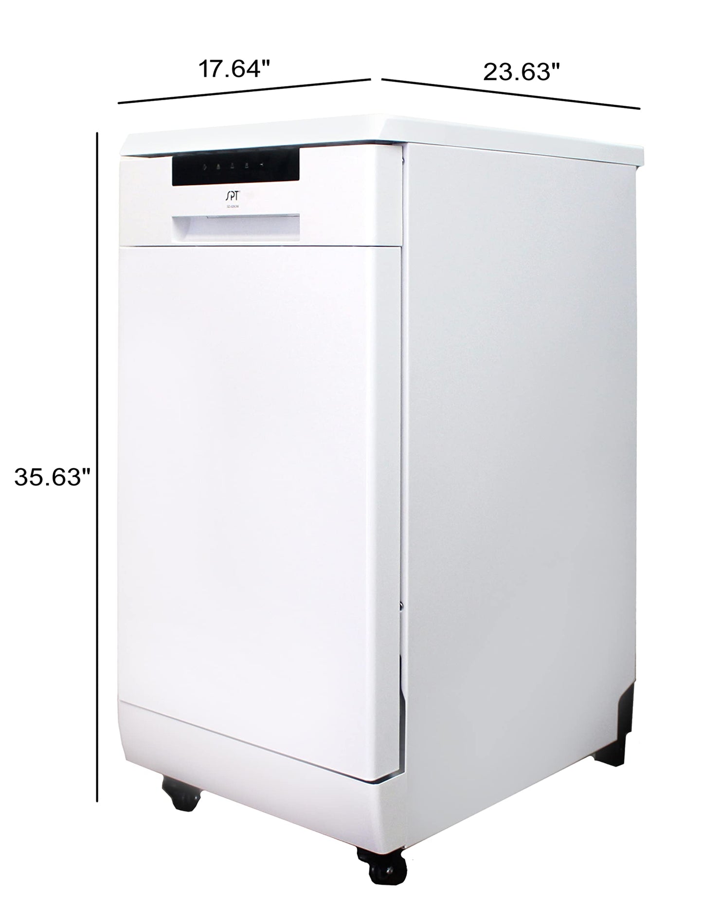 SPT SD-9263WA 18″ Wide Portable Dishwasher with ENERGY STAR, 6 Wash Programs, 8 Place Settings and Stainless Steel Tub – White