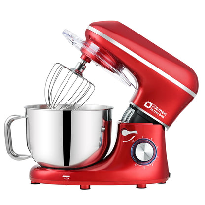 Kitchen in the box Stand Mixer, 6.5QT 660W Kitchen Electric Mixer, 6-Speed Tilt-Head Food Mixer with Dough Hook, Wire Whip, Beater, Dishwasher Safe (Red)