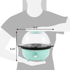 Elite Gourmet EPM330M Automatyczna maszyna do popcornu, mieszająca, 12-kubkowa, maszyna do popcornu na gorący olej z miarką i wbudowaną odwracalną miską do serwowania, idealna na domowe przyjęcia dla dzieci, zatwierdzona przez ETL, mięta