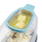 Presto 04867 Poplite Plus Hot Air Popcorn Popper - Wbudowana miarka + Roztapia masło, Łatwe czyszczenie, Wbudowany zwijacz przewodu, 18 filiżanek, Aqua
