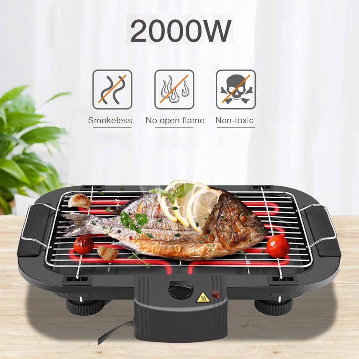 European Standard Spot Household Smokeless  Electric Barbecue Grill