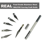 6 Blades Wood Carving Tools Fruit Food Craft Sculpture Engraving Knife Scalpel DIY Cutting Tool PCB Repair - Walfos® Kitchenware