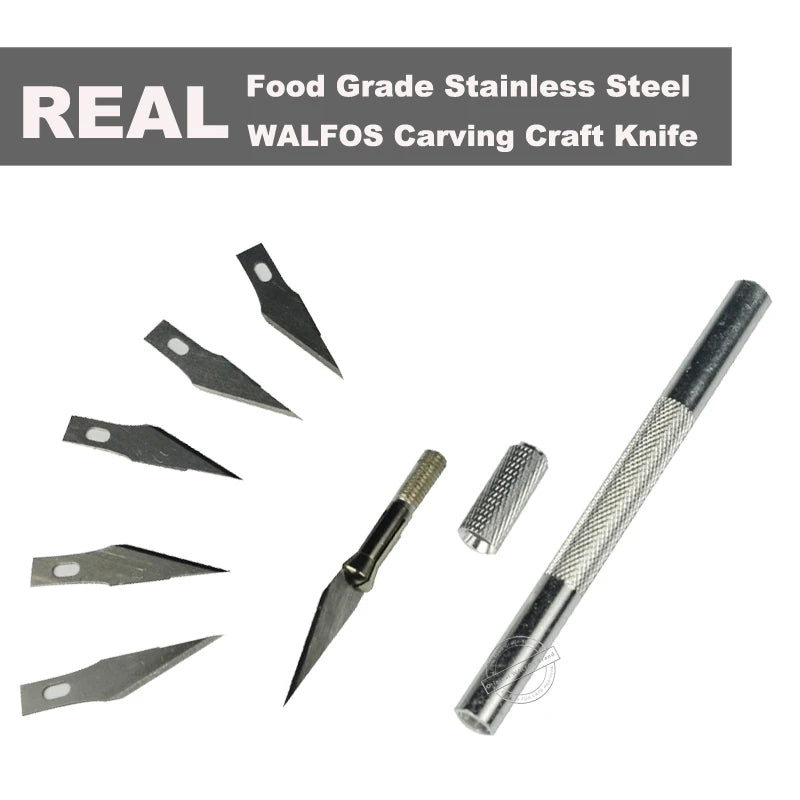 6 Blades Wood Carving Tools Fruit Food Craft Sculpture Engraving Knife Scalpel DIY Cutting Tool PCB Repair - Walfos® Kitchenware