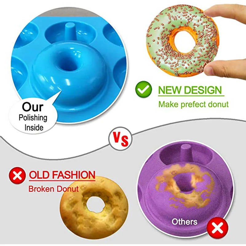 6 Holes Donuts Mold of Silicone Round Shape Donuts Mold Baking Jelly Fondant Mold Chocolate Cake Decorating Cooking Tool Pastry - Walfos® Kitchenware