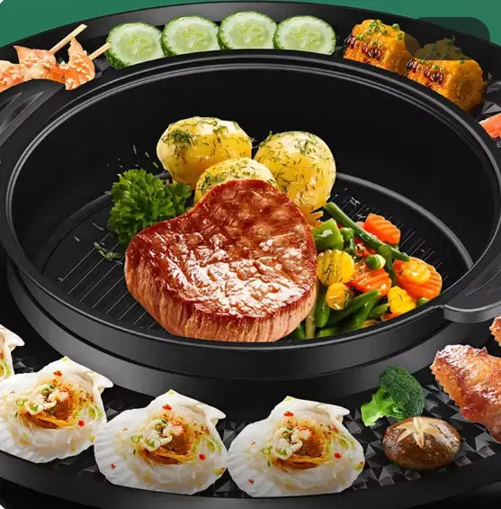 Hot Pot Barbecue All-in-one Pot Household Multi-functional Barbecue Plate