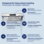 Hauslane | Chef Series Range Hood 30" PS38 PRO PERFORMANCE Stainless Steel Slim Under Cabinet Range Hood Design | Steam Auto Clean, Touch Panel | Superior Perimeter Aspiration Extraction