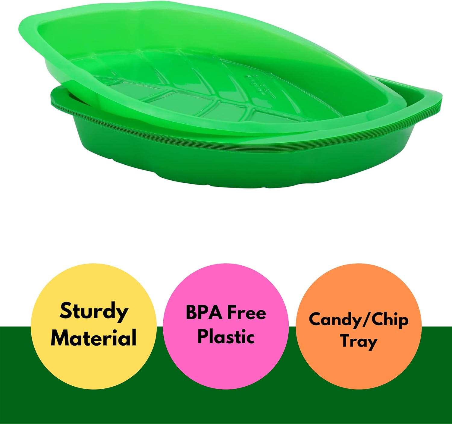 4E's Novelty Palm Leaf Party Serving Tray Plastic - Luau Candy Snack Tray Food Holder, Buffet Plates for Jungle Safari Hawaiian Party Supplies Dinosaur Table Centerpiece Decoration - Pack of 12