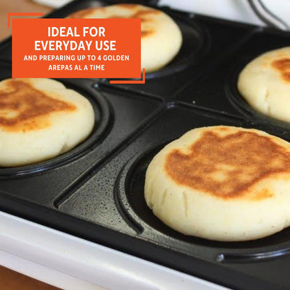 IMUSA USA 4 Slot Electric Arepa Maker with Nonstick Surface (1,200-Watts)