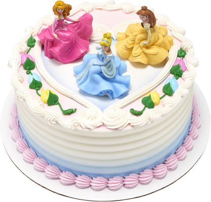 DecoSet® Disney Princess Once Upon a Moment Cake Topper, 3-Pc Decorations Set with Aurora, Belle, and Cinderella Collectible Figure for Hours of Fun After the Party
