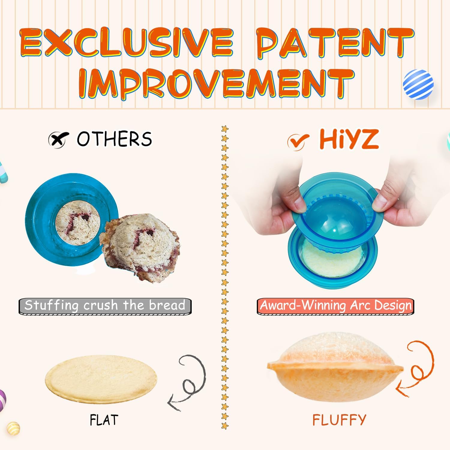 HiYZ Sandwich Cutter and Sealer - 5 PCS Decruster Sandwich Maker - Peanut Butter and Jelly Crustless Sandwich Bread Pancake Maker Cookie Cutter for Kids Children Boys Girls