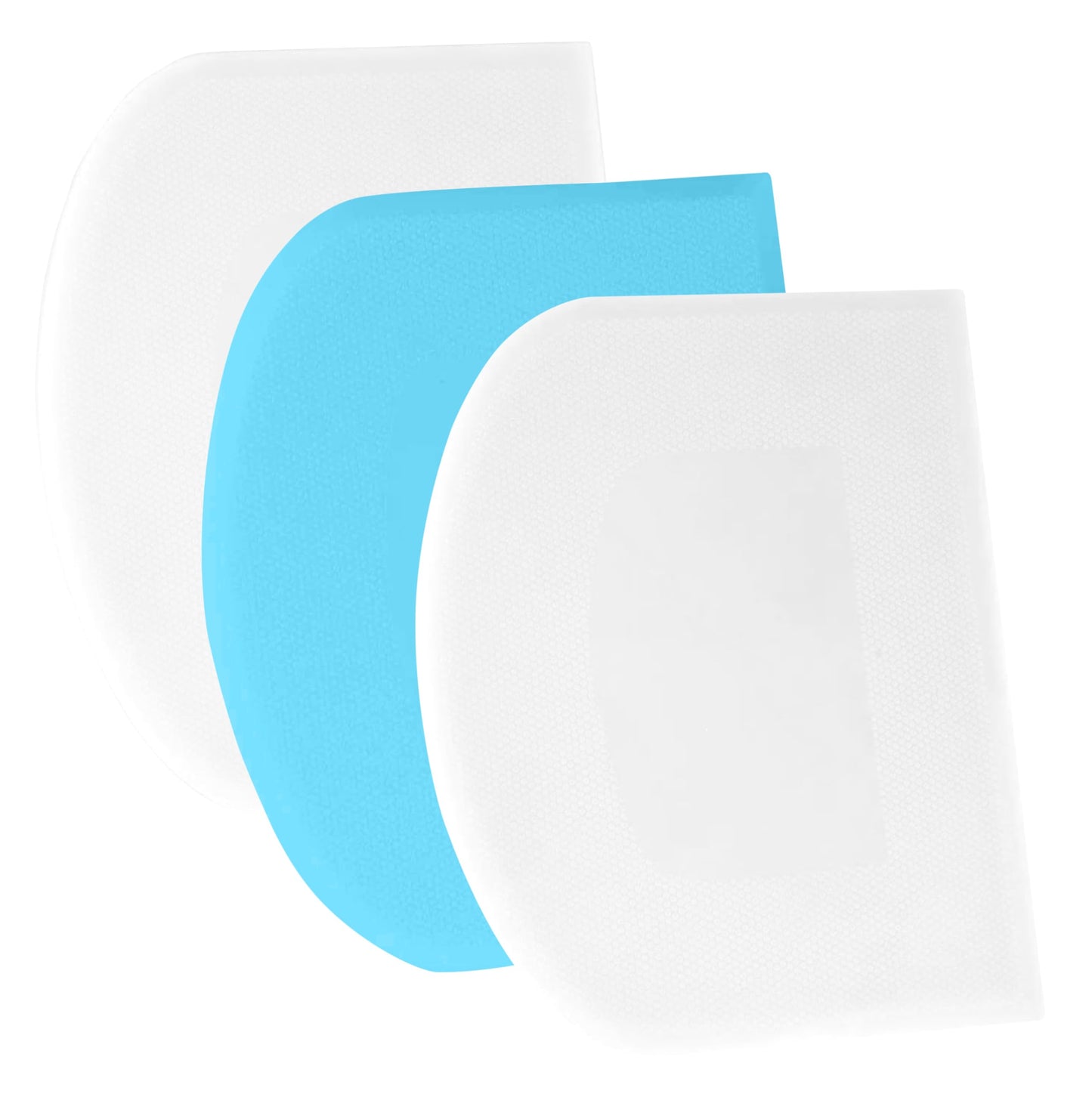 SURDOCA Dough Scraper Bench Scraper - 3P 4.7x3.7" Plastic Flexible Bowl Scraper, Sharp Edge & Angles Cake Scraper. Non-Slip Bakeware Decorating Tools Sculpting & Modeling Tools - Green+White+Green