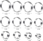 Round Cookie Cutters Set 12 Pieces Bistcuit Cookie Cutters Circle Pastry Cutters Round Donut Ring Molds for Baking for Pastries Doughs Doughnuts