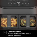 Instant Pot Vortex Plus XL 8QT ClearCook Air Fryer, przezroczyste okienka, programowanie niestandardowe, 8 funkcji w 1, które chrupią, grillują, smażą, odwadniają, pieczą i podgrzewają, od twórców Instant Pot, czarny