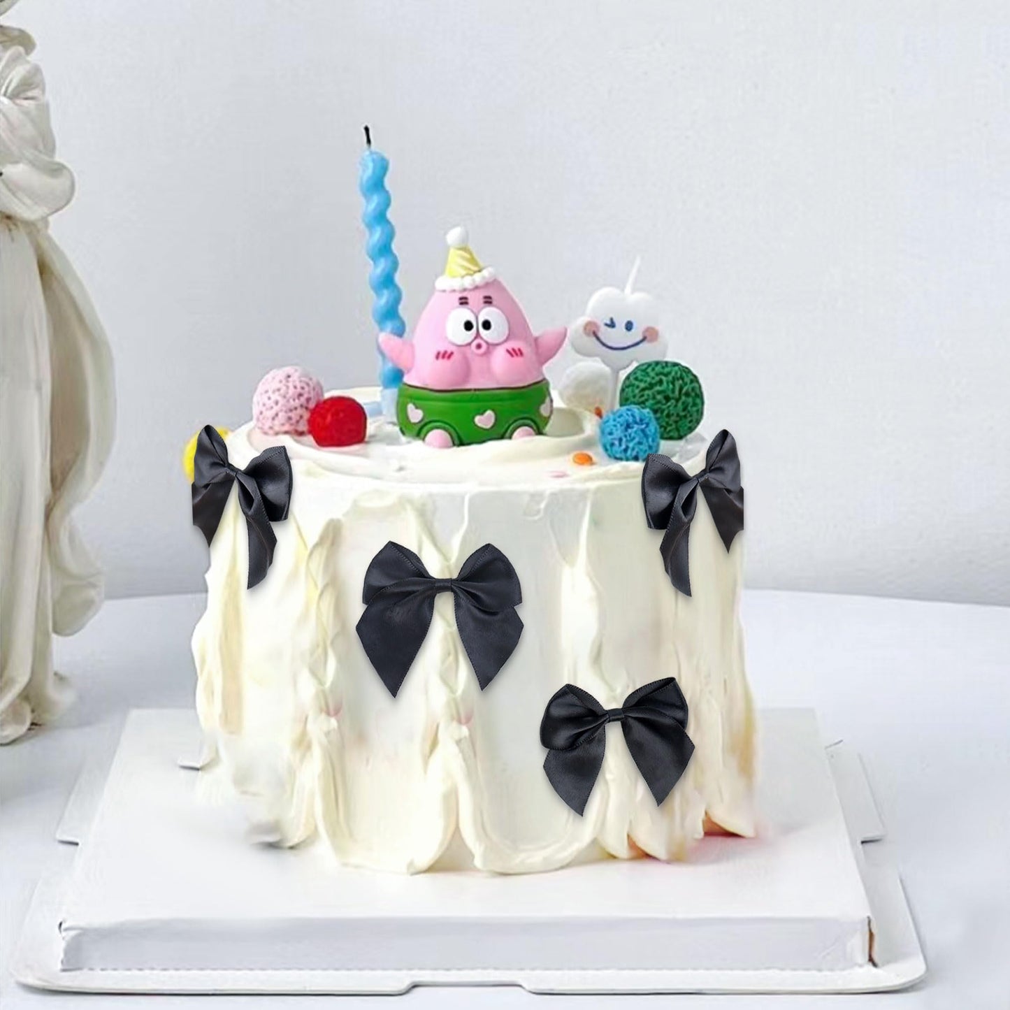 20 Pack Bow Cupcake Toppers Birthday Bowknot Ribbons Coquette Pink Bow High Footed Cup Balloon Wall Party Decorations Bridal Cake Dessert Picks Baby Girl Boy Wedding Party Supplies pink1