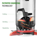Juicer Machines, TUUMIIST Cold Press Juicer with 5.3" Extra Large Feed Chute Fit Whole Fruits & Vegetables Easy to Clean, High Juice Yield, BPA Free (Black)