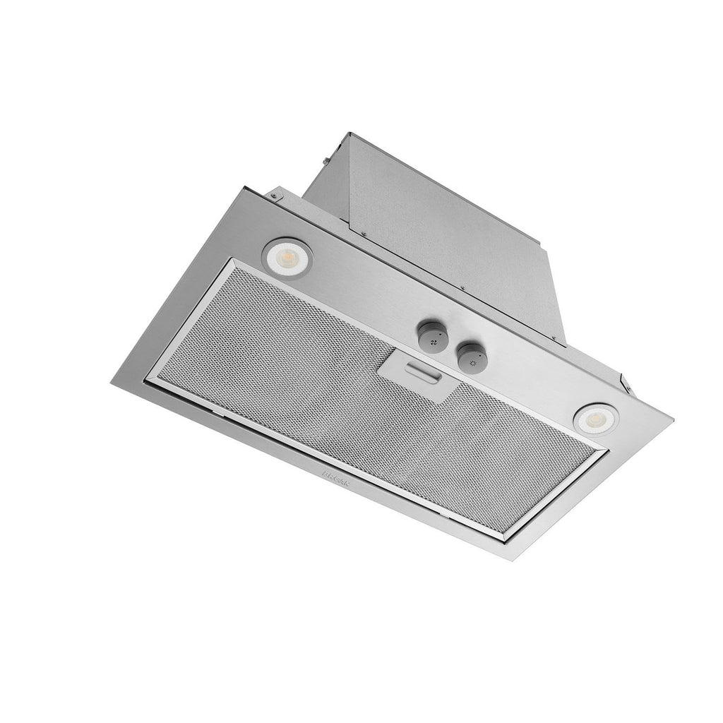 Broan- NuTone PM400SS Custom Cabinet Wbudowany 3-biegowy Power Pack Insert z oświetleniem LED i wentylatorem o maksymalnej mocy 450 CFM, 21 cali, stal nierdzewna