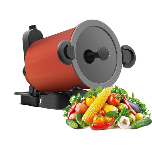Dntum Full Automatic Cooking Machine,Intelligent Multi Cooker,Multi-Function Non-Stick Pan Stir-Fry Machine Cooker,360° Rotating Heating Pot Stirrer, for Cooking, Outdoor,20 * 23 * 24cm,Red