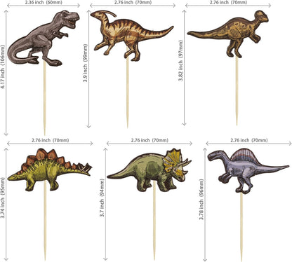 36Pcs Dinosaur Cupcake Toppers Roar Dinosaur Cupcake Picks Dino Cake Decorations for Kids Boys Dinosaur Theme Birthday Babyshower Party Decorations