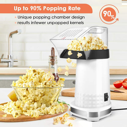 Popcorn Machine, 4.5 Quarts On/Off Switch, High Popping Rate & 2 Min Fast Popping Air Popper Popcorn Maker, 1200w, No Oil, BPA-Free, ETL Certified Popcorn Maker Machine, Popcorn Poppers for Home