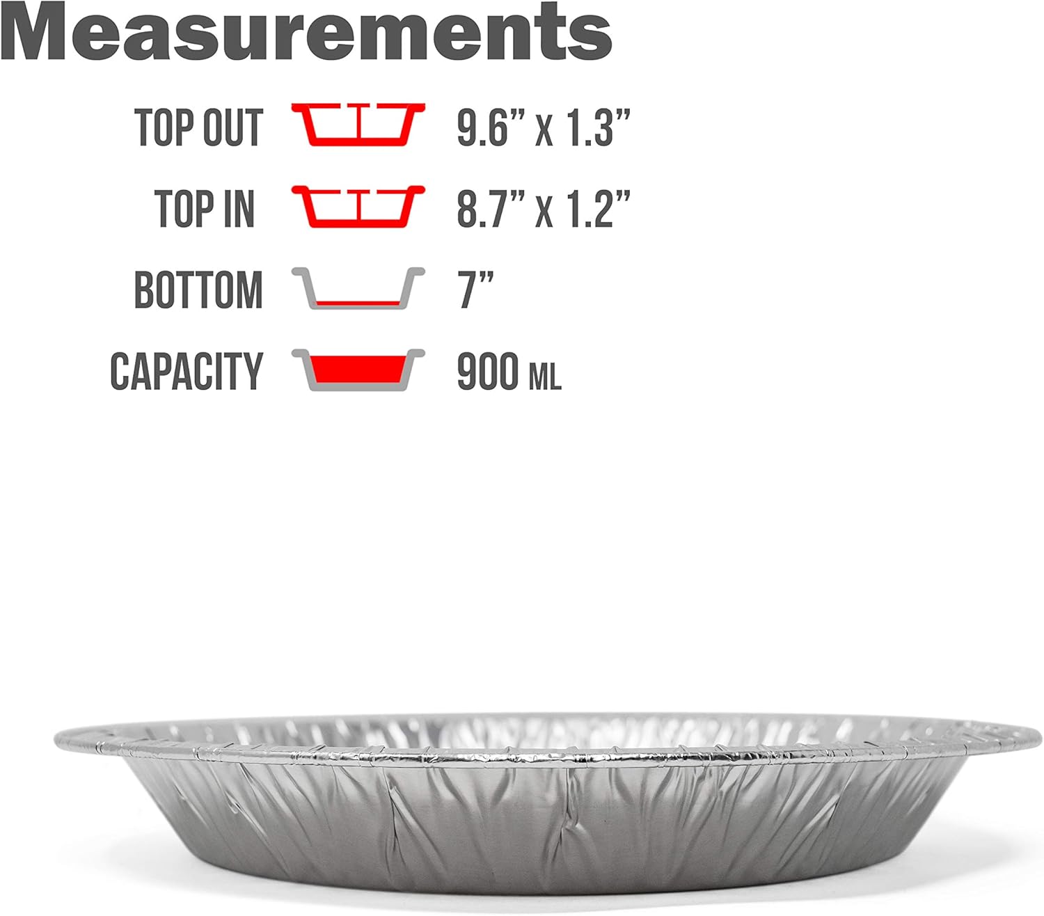 Fig & Leaf (60 Pack) Premium 9-Inch Pie Pans l Disposable Aluminum Foil l Heavy-Duty l Tin Plates for Tart Quiche Pies