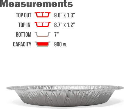 Fig & Leaf (60 Pack) Premium 9-Inch Pie Pans l Disposable Aluminum Foil l Heavy-Duty l Tin Plates for Tart Quiche Pies