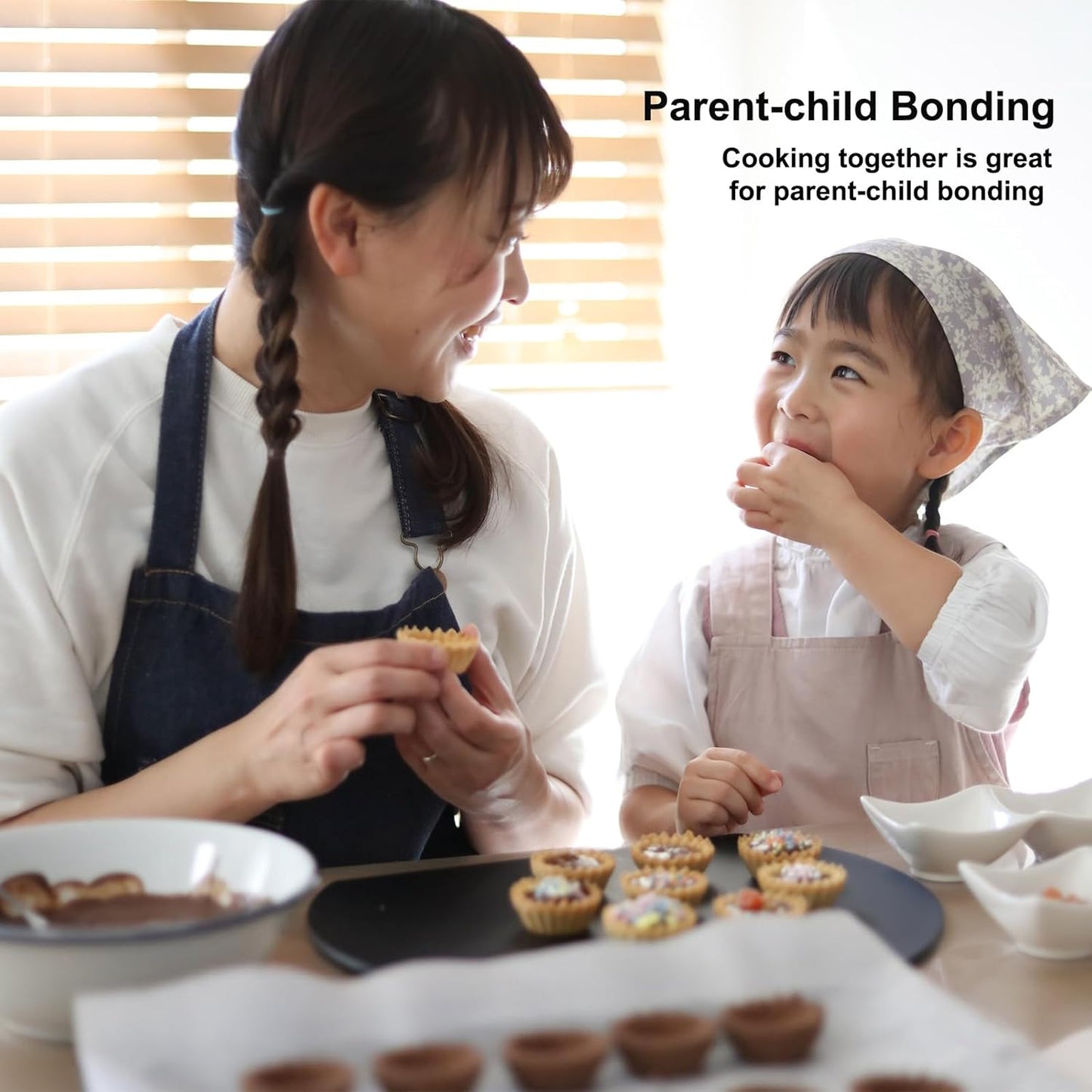 11 & 9 Inch Round Tart Pans with 2Pcs 4'' Mini Pans. Removable Bottom, Non-Stick Coating, Rugged Carbon Steel for Tart Quiche Pie Making. Gift for Christmas Thanksgiving Party Festival Family