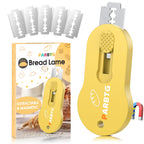 Bread Lame Dough Scoring Tool, Extractable & Magnetic Sourdough Scoring Tool for Sourdough Bread Baking, Bread Making, Bread Scoring Tool with 5 Razor Blades, Scoring Patterns booklet, Blue