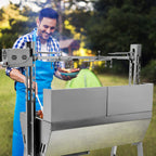ZZZZS BBQ Rotisserie Grill Roaster Charcoal Roast Machine 132LBS Charcoal Bearing Lamb Spit Roaster Hog Roasting Machine na piknik na świeżym powietrzu Camping Wysokość regulowana, z przegrodą