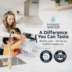 Invigorated Water - Alkaline Countertop Water Filter Dispenser, Large 52-Cup Capacity, Mineralized Alkaline Water, BPA-Free, 96 Gallons/Filter (White, 3 Filters Included)