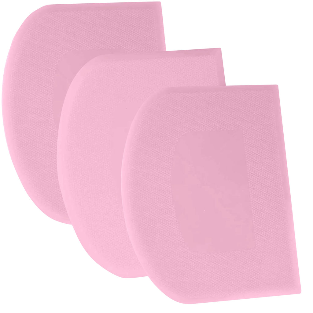 SURDOCA Dough Scraper Bench Scraper - 3P 4.7x3.7" Plastic Flexible Bowl Scraper, Sharp Edge & Angles Cake Scraper. Non-Slip Bakeware Decorating Tools Sculpting & Modeling Tools - Green+White+Green