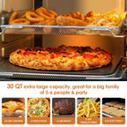 Nuwave Bravo XL Air Fryer Toaster Smart Oven, 12 w 1, kombinacja grilla/płyty do pieczenia, pojemność 30 qt XL, 50°F-500°F regulowana w precyzyjnych odstępach co 5°F, zintegrowany inteligentny termometr, technologia Linear T