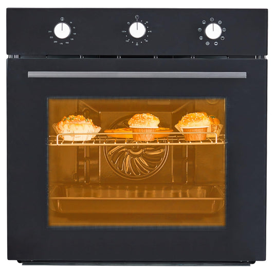 Takywep Single Wall Oven 24", Built-in Electric Ovens, 3000W, 240V, 2.5Cu.ft Convection Built-in Oven, Stainless Steel, Normal Mechanical Knobs