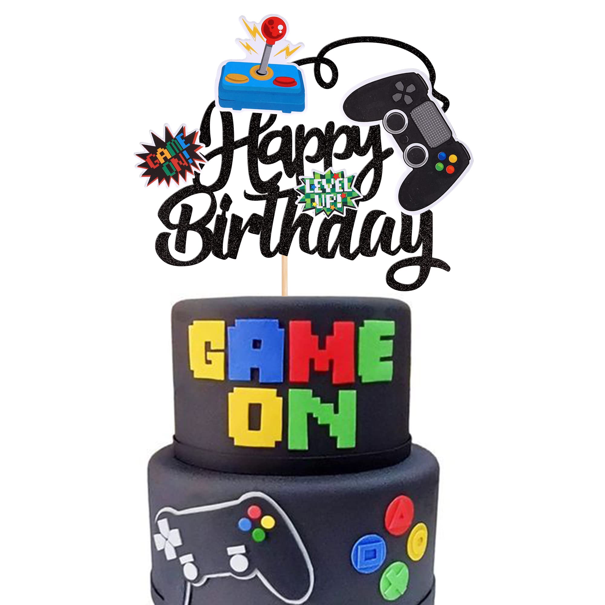36 PCS Video Game Cupcake Toppers Assembled Game On Controllers Cupcake Picks GamePad Cake Decorations for Game Theme Baby Shower Kids Boys Girls Birthday Anniversary Party Decorations Supplies