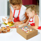 15-Set Cupcake Boxes Hold 12 Standard Cupcakes, Auto-Popup Cupcake Containers with Windows and Inserts, Brown Cupcake Carrier, Food Grade Kraft Cupcake Holders