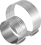 2 Pack Cake Slicer, Stainless Steel Cake Cutter Leveler 7-Layer 6-8 inch / 9-12 inch Adjustable Cake Ring Molds for Baking, Cutting and Slicing Cakes - Silver
